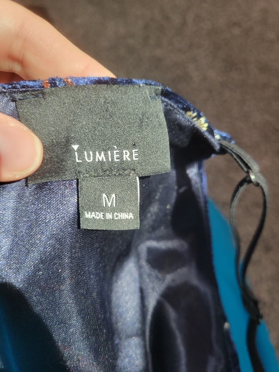 Floral Embroidered Navy Velvet Cami Top - Picture 12 of 12